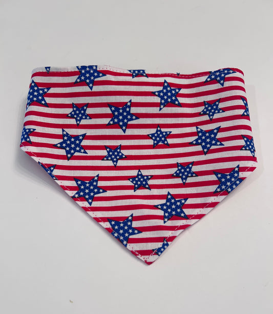 Red Stripes & Blue Stars Dog Bandana