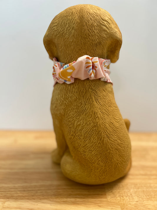✨ Reversible Scrunchy Dog Bandana – Smiley Rainbows & Solid Pink ✨
