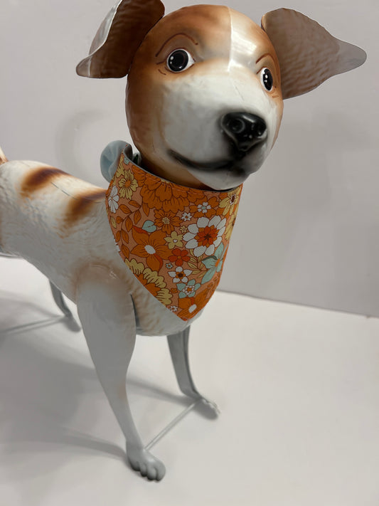 Retro Flower Power Dog Bandana | Reversible Fall Floral Daisy Slip-On Pet Accessory