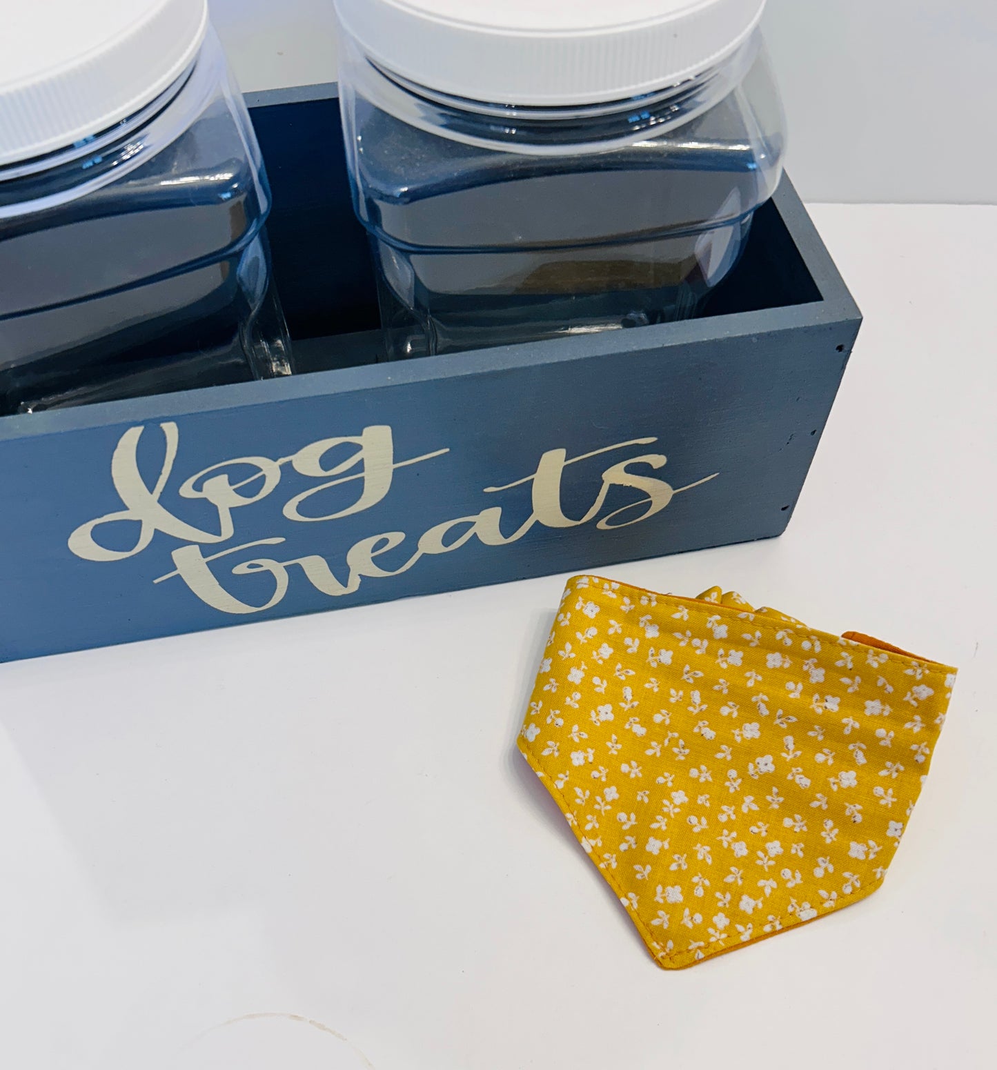 Pale Yellow Floral Slip-On Pet Scrunchie