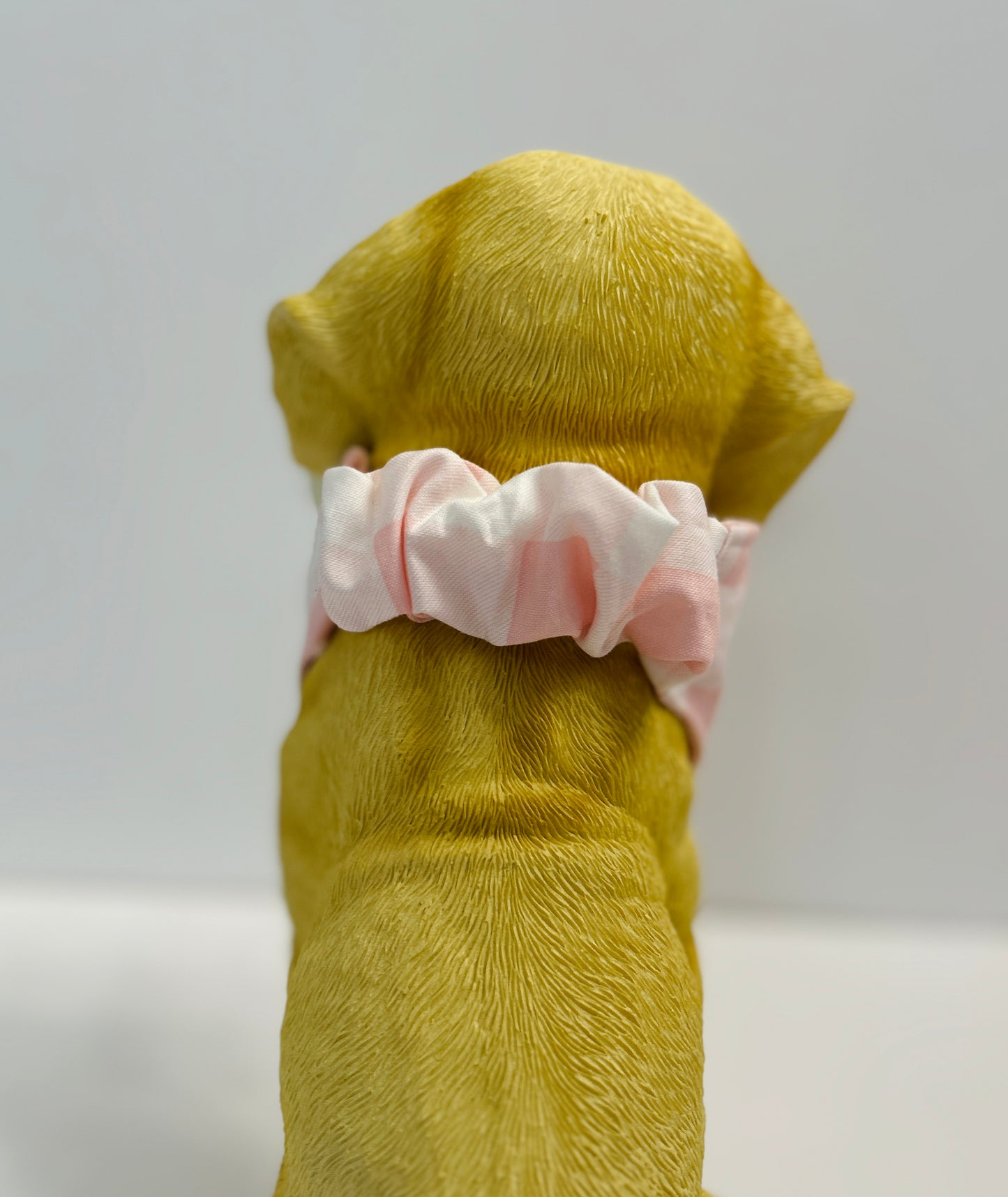 🌸 Sweetheart Scrunchie Dog Bandana - Pink Gingham & Ribbed Knit Reversible