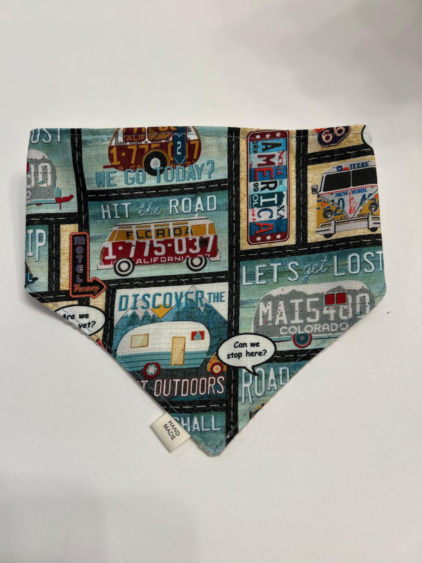 Hit the Road in Style with Our "Road Trip" Scrunchie Dog Bandana!