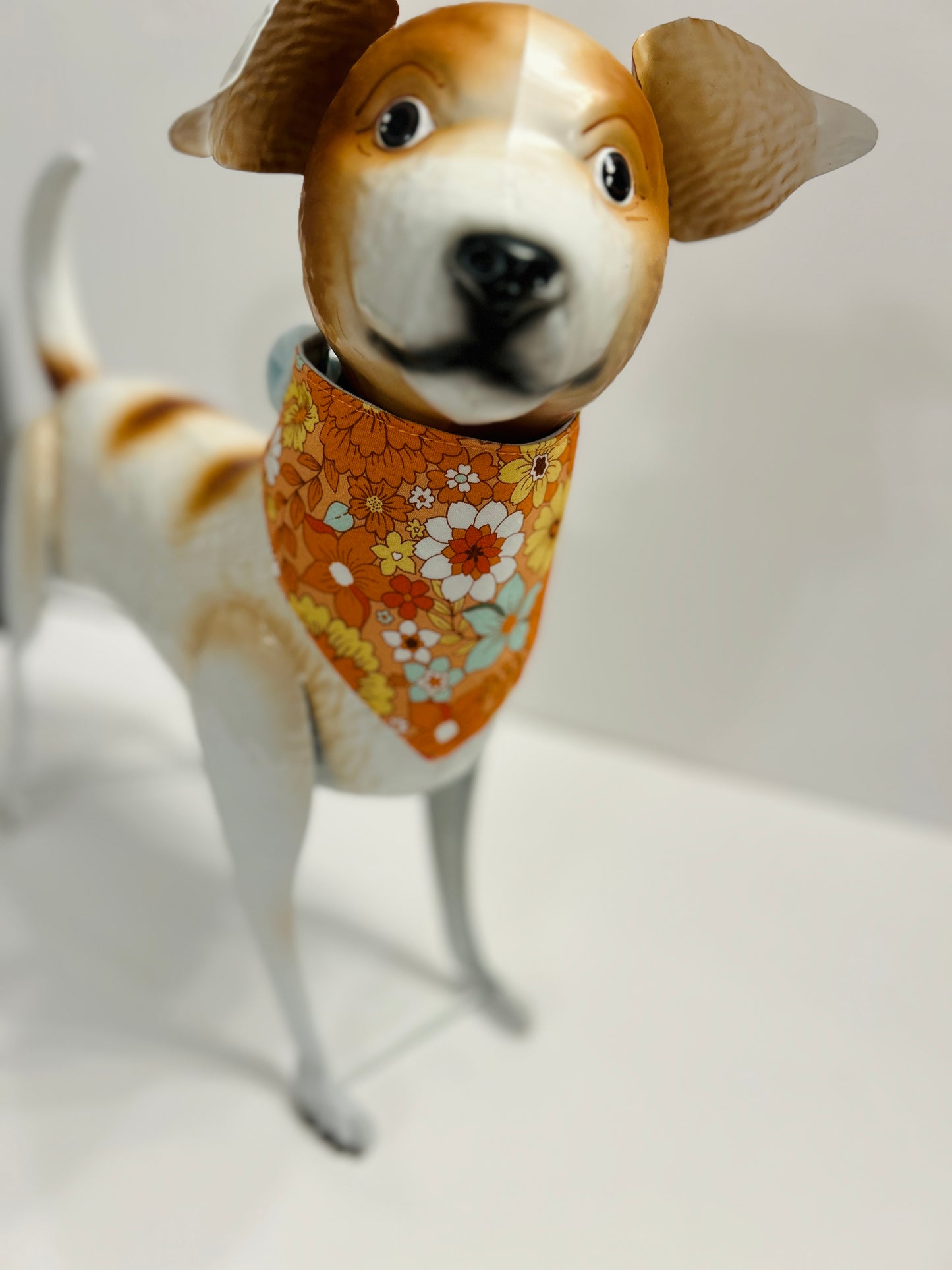 Retro Flower Power Dog Bandana | Reversible Fall Floral Daisy Slip-On Pet Accessory