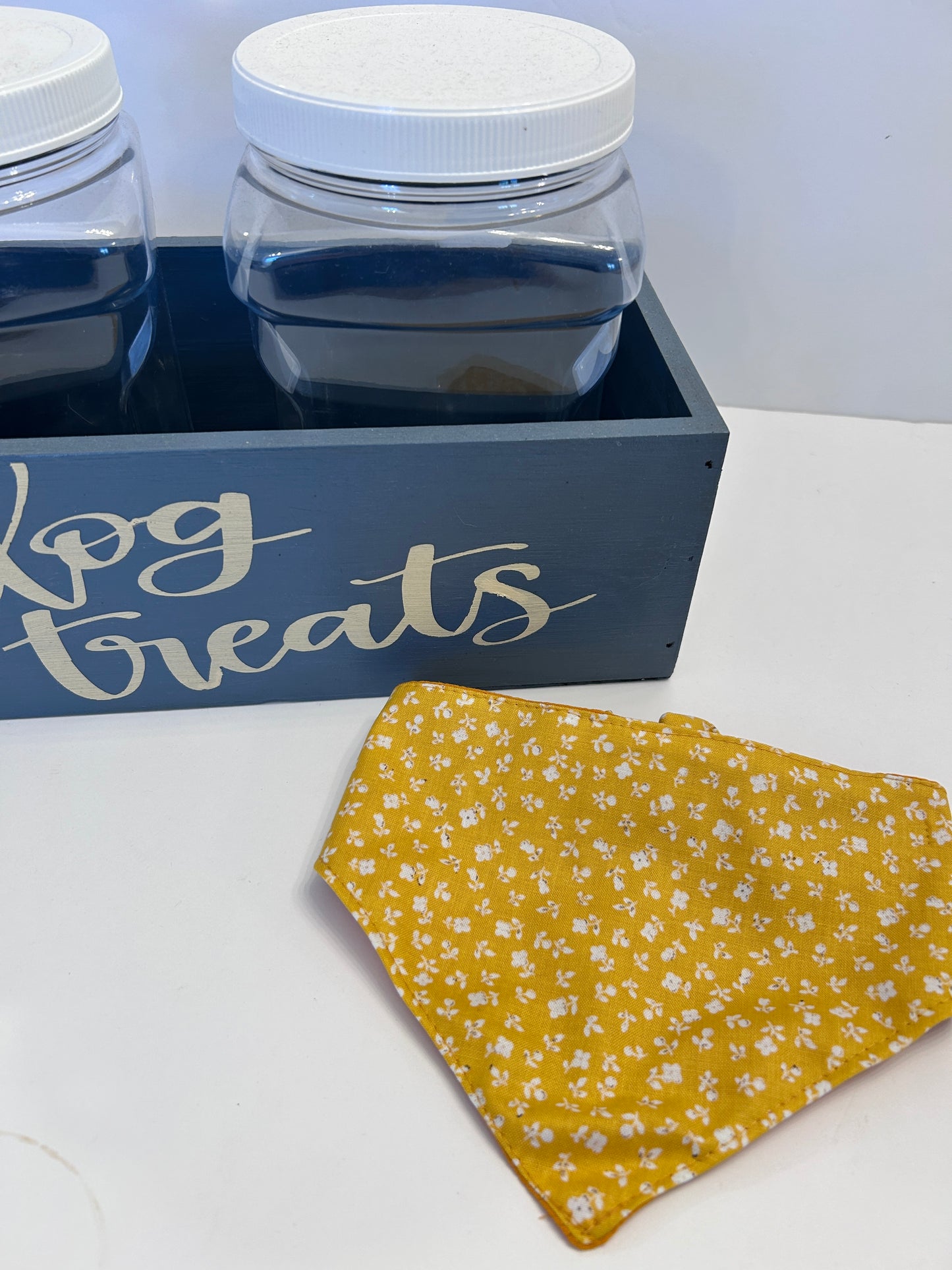 Pale Yellow Floral Slip-On Pet Scrunchie