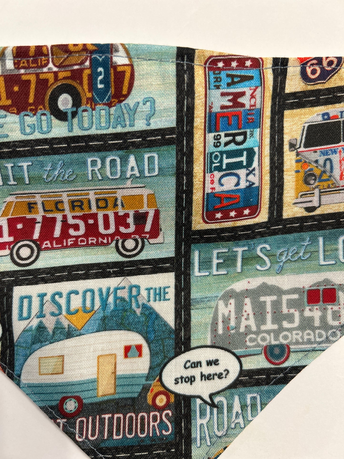 Hit the Road in Style with Our "Road Trip" Scrunchie Dog Bandana!