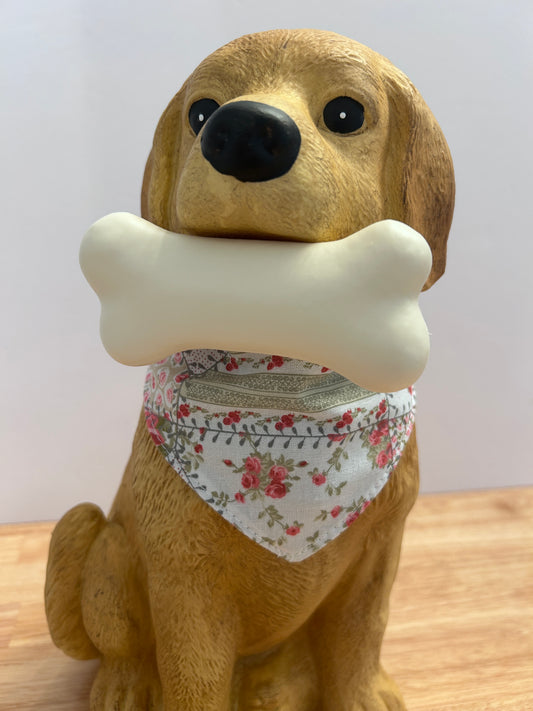 Charming Patchwork Floral Scrunchie Dog Bandana | Easy Slip-Over Elastic Style